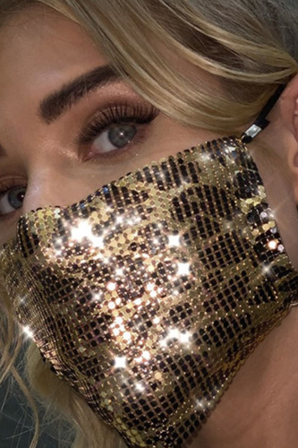 Gold Street Leopard Metal Accessories Decoration Mask