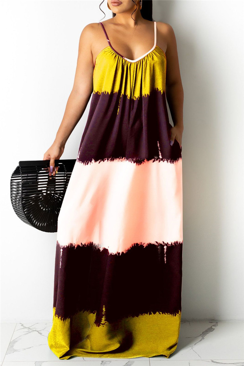 SPAGHETTI STRAP SLEEVELESS MAXI DRESS IN GREEN