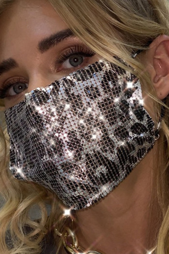Silver Street Leopard Metal Accessories Decoration Mask