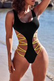 Red Fashion Sexy Patchwork Hollowed Out Swimwears