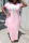 Pink Casual Print Split Joint Asymmetrical O Neck Short Sleeve Dress Plus Size Dresses