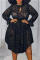 Black Sexy Dot See-through O Neck Irregular Dress Plus Size Dresses