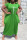 Green Casual Print Split Joint Asymmetrical O Neck Short Sleeve Dress Plus Size Dresses