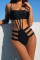 Black Fashion Sexy Hollowed Out Backless Swimwears