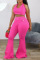 Pink Fashion Sexy adult Ma'am Solid Two Piece Suits Loose Sleeveless Two Pieces