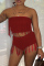 Red Fashion Sexy Solid Tassel Backless Swimwears