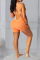Tangerine Red Casual Solid Backless Halter Skinny Jumpsuits