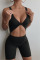 Black Sexy Solid Hollowed Out Split Joint Knotted V Neck Jumpsuits
