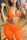 Tangerine Red Sexy Solid Hollowed Out Split Joint Knotted V Neck Jumpsuits