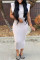 White Fashion Casual Solid Basic O Neck Sleeveless Dress
