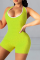 Light Green Casual Solid Backless Halter Skinny Jumpsuits