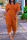Orange Fashion Casual Solid Basic V Neck Plus Size Jumpsuits