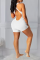 White Casual Solid Backless Halter Skinny Jumpsuits