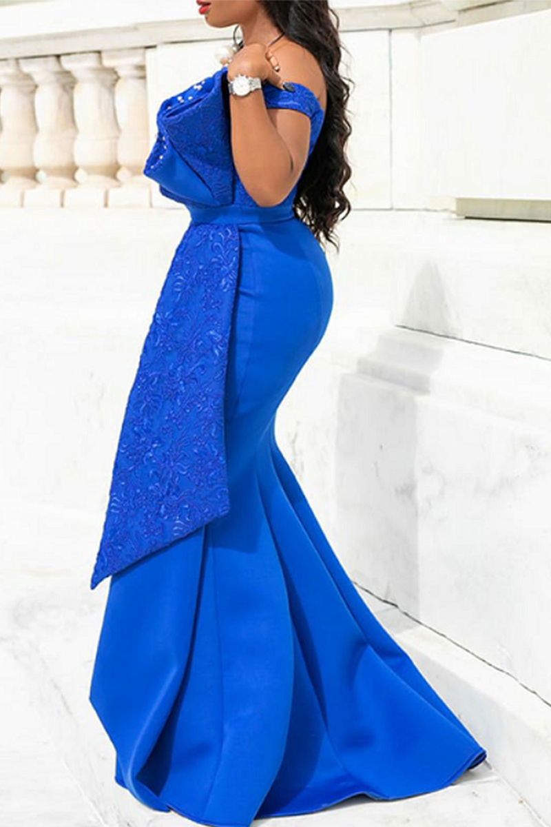 Wholesale Blue Sexy Solid Pearl V Neck Evening Dress Dresses K22883-3 ...