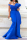 Blue Sexy Solid Pearl V Neck Evening Dress Dresses