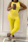Yellow Fashion Casual Striped Print Vest Trouser Set