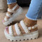 Light Brown Fashion Casual Hollowed Out Patchwork Sandals