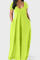 Fluorescent Green Casual Solid Split Joint Pocket V Neck Short Sleeve Dress Dresses