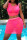 Pink Fashion Sexy Solid See-through O Neck Sleeveless Two Pieces Cover-up