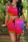 Red Casual Sportswear Print Vests U Neck Sleeveless Two Pieces