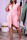 Pink Fashion Sexy Plus Size Solid Fold V Neck Sleeveless Dress