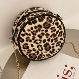 Brown Fashion Casual Print Leopard Chains Messenger Bag