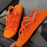 Orange Casual Street Hollowed Out Patchwork Opend Out Door Shoes