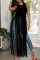 Black Sexy Sleeveless Vest Fringed Top