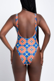 Multicolor Fashion Sexy Print Long Sleeve Cardigan Swimwears Set