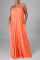 Pink Casual Solid Split Joint Spaghetti Strap Straight Jumpsuits