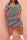 Black Fashion Casual Plus Size Striped Print Basic V Neck Short Sleeve Dress