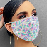 White Fashion Casual Patchwork Sequins Mask