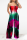 Red Sexy Patchwork Tie-dye Strapless Loose Jumpsuits