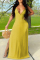 Yellow Sexy Casual Solid Slit V Neck Vest Dress