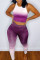 Purple Casual Sportswear Gradual Change Print Vests Pants O Neck Sleeveless Two Pieces