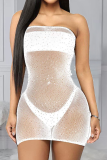 Apricot Sexy Hot Drilling Mesh Swimwears Cover Up