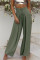 Green Fashion Casual Solid Color Trousers