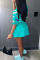 Lake Blue Casual Print Patchwork V Neck Half Sleeve Two Pieces