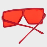 Red Sexy Street Gradual Change Leopard Patchwork Sunglasses