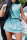 Light Blue Fashion Casual Solid Basic O Neck Sleeveless Two Pieces