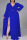 Blue Elegant Solid Split Joint Frenulum High Opening V Neck Long Sleeve Plus Size Dresses