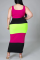 Fluorescent Green Sexy Striped Split Joint Square Collar Pencil Skirt Plus Size Dresses