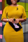 Yellow Sexy Fashion Short Sleeve Dress