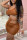 Brown Sexy Solid Hollowed Out See-through Strap Design Spaghetti Strap Sleeveless Dress