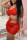 Red Sexy Solid Hollowed Out See-through Strap Design Spaghetti Strap Sleeveless Dress