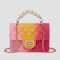 Pink Yellow Fashion Casual Gradual Change Chains Pearl Messenger Bag