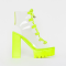 Fluorescent Green Sexy Street Patchwork Frenulum Opend Out Door Shoes