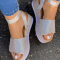 Silver Casual Street Patchwork Opend Out Door Shoes