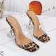 Leopard Print Fashion Casual Split Joint Fish Mouth Shoes