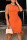 Tangerine Red Casual Solid Patchwork Frenulum Fold O Neck Pencil Skirt Dresses